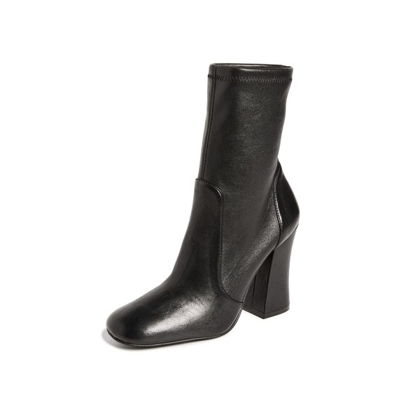 STUART WEITZMAN WOMEN'S CURVEBLOCK 100MM BOOTIES, BLACK, 9.5 MEDIUM US